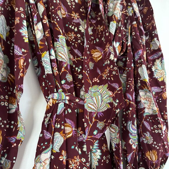 NWT Ulla Johnson Lula Mini Dress in Heliotrope Silk Floral High Neck Long Sleeve - Picture 7 of 13